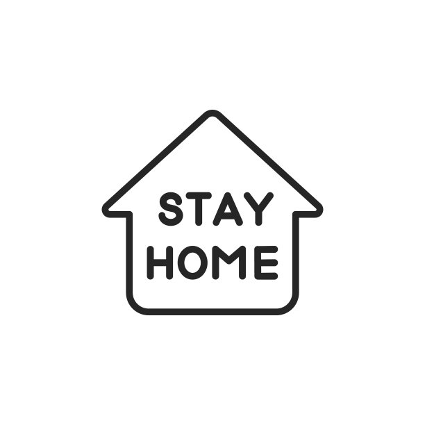 呆在家线路图标。可编辑的中风。像素完美。移动和网络。图片下载