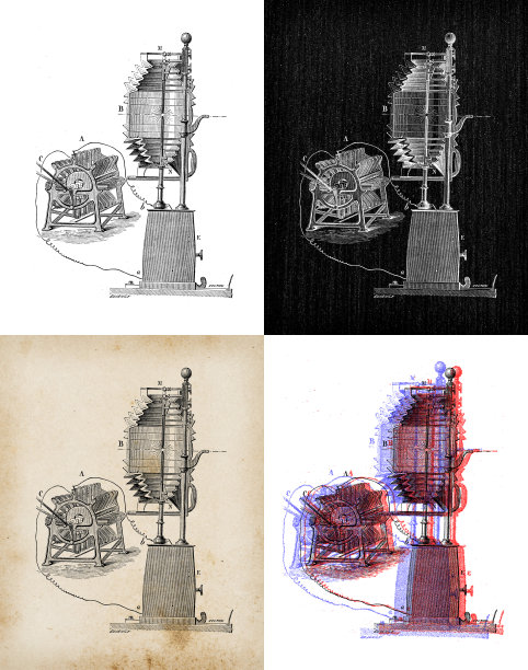 科学发现的古玩插图:灯塔灯图片下载