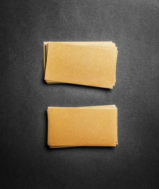 灰色背景上的空白金色名片图片下载