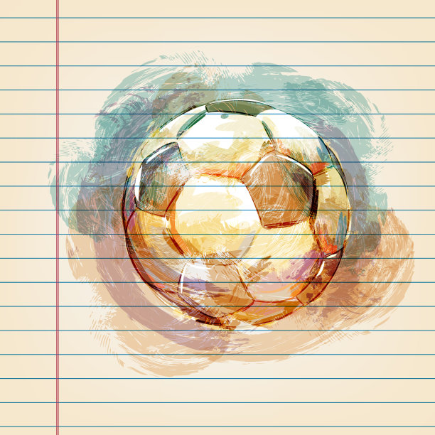 在横格纸上画足球图片下载