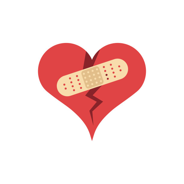 破碎的心形图标图片下载