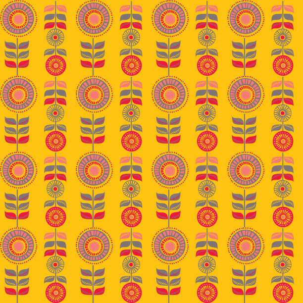 花卉无缝模式。北欧风格。图片下载