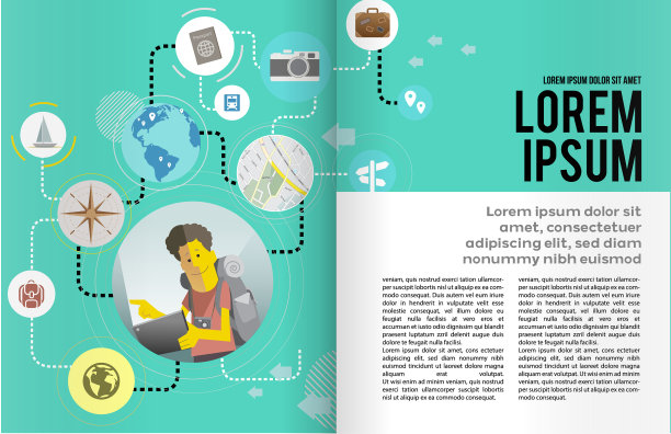 书籍或杂志插图模板图片下载