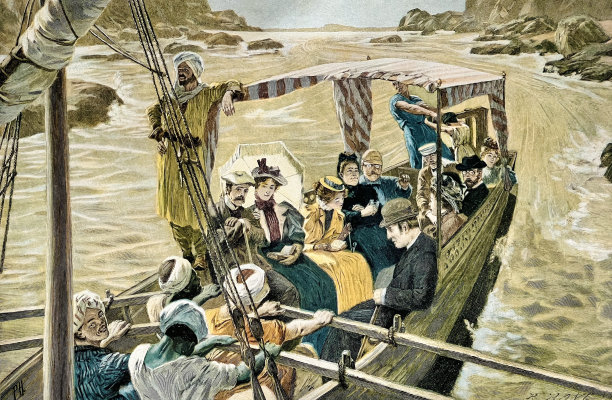 在尼罗河第一激流上乘船图片下载