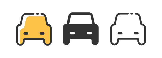 汽车平面，轮廓图标图片下载