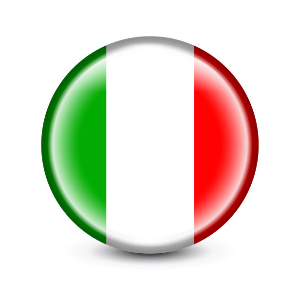 意大利国旗光泽的图标。矢量图图片下载