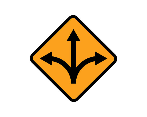 前方十字路口路标图片下载