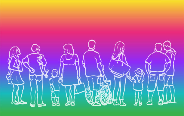 多样性人行道人群梯度图片下载