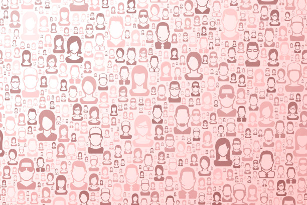 抽象粉红色背景-人物图案图片下载
