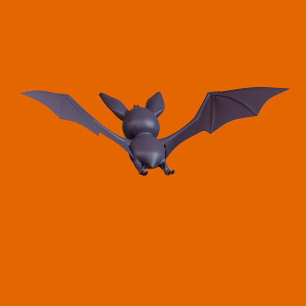 蝙蝠万圣节在橙色背景图片下载