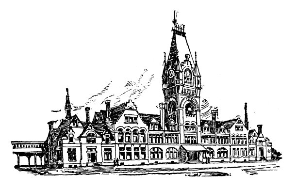 美国，威斯康星州地标和公司的古董插图:密尔沃基，圣保罗Depot图片下载