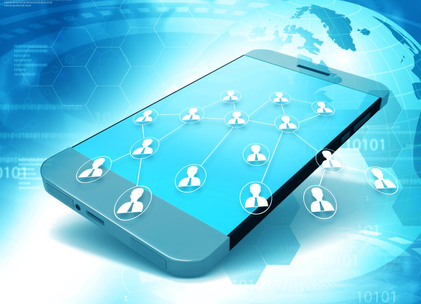 智能手机与商业网络图图片下载
