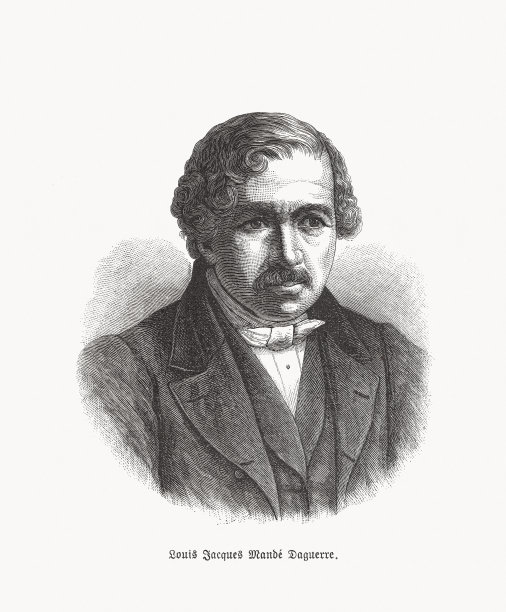 路易·达盖尔(1787-1851)，法国画家和发明家，木刻，1893年出版图片下载