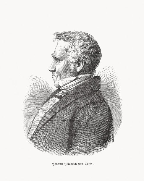 约翰·弗里德里希·冯·科塔（1764-1832），德国出版商，木刻，出版于1893年图片下载