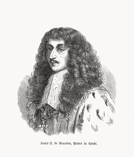 路易二世，Grand Condé(1621-1686)，法国将军，木刻，1893年出版图片下载