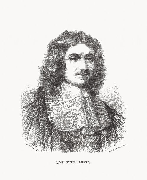 Jean-Baptiste Colbert(1619-1683)，法国政治家，木刻，1893年出版图片下载