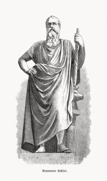 本维努托·切利尼(Benvenuto Cellini, 1500-1571)，意大利金匠，木刻，1893年出版图片下载