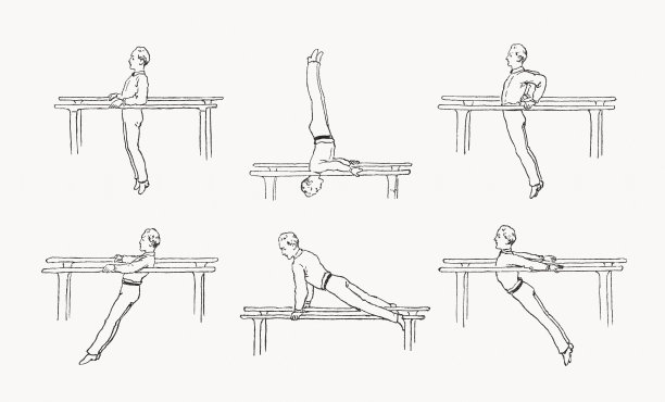 双杠体操，木刻，1893年出版图片下载