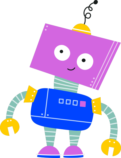 快乐有趣的卡通娃娃机器人角色图片下载