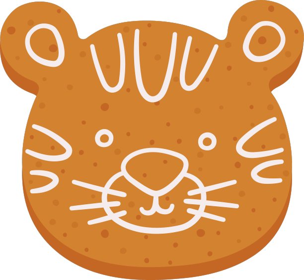 可爱的老虎形状的姜饼饼干图片下载