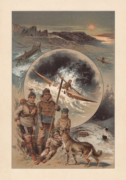 《爱斯基摩人》，彩色印刷术，出版于1897年图片下载