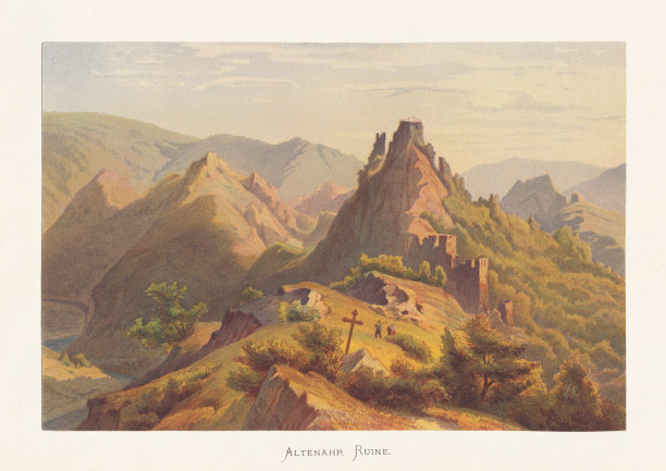 阿尔特纳赫，莱茵兰-普法尔茨，德国，色版画，约1870年图片下载