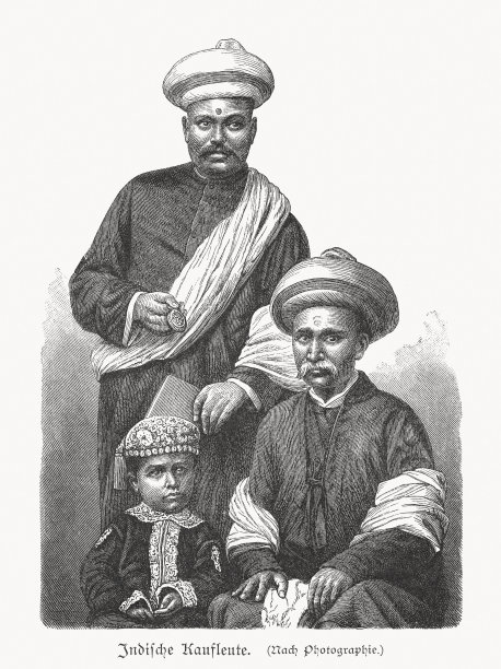 印度商人，木刻，1897年出版图片下载