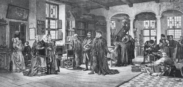 安特卫普一家印刷图书馆，16世纪图片下载