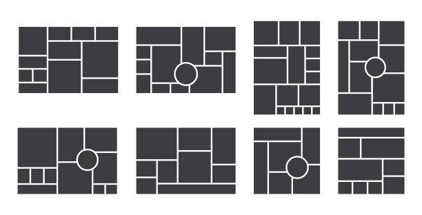 照片拼贴。心情板模板。有马赛克图案的横幅。矢量插图。图片下载