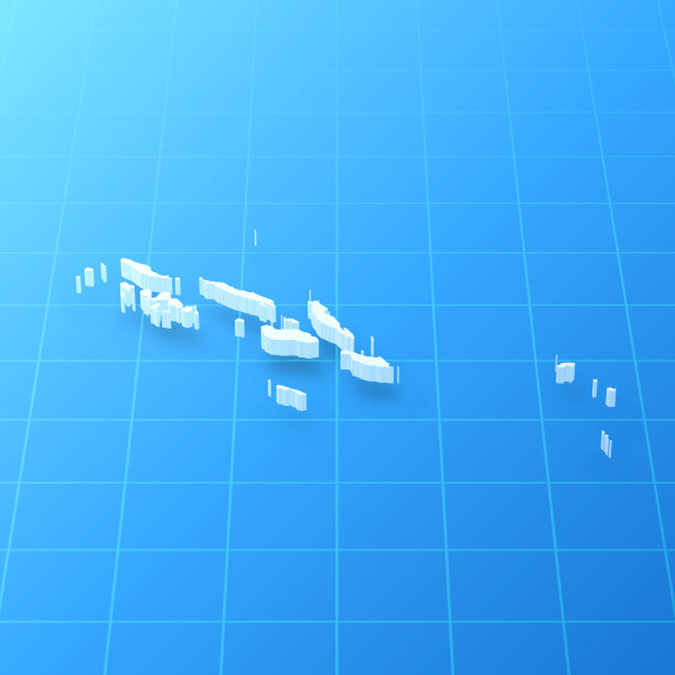 所罗门群岛3D地图上的蓝色背景图片下载