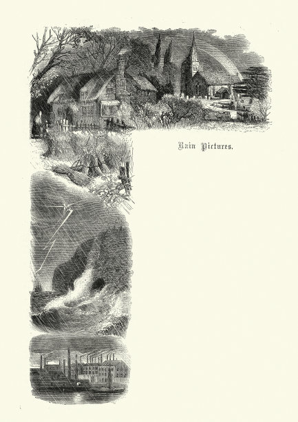 维多利亚时代的雨，乡村，海岸和城市的照片，19世纪图片下载