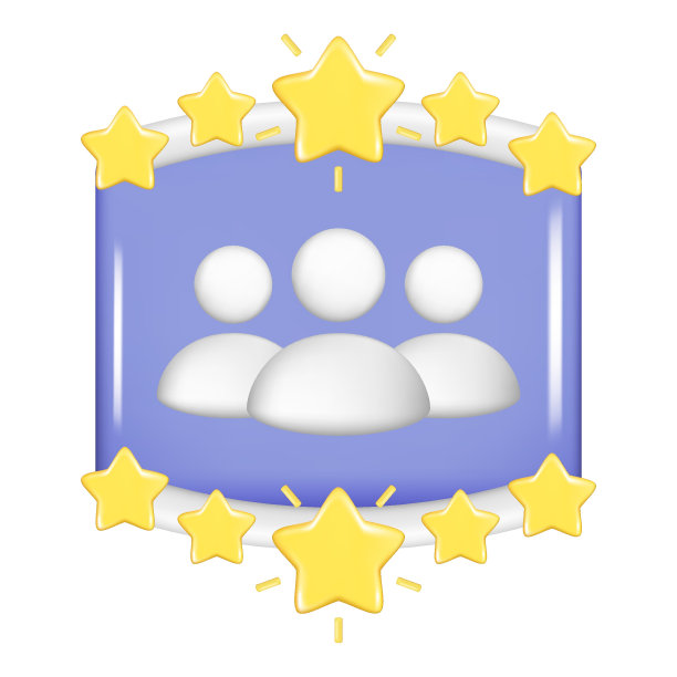 现实的3d人组与金色的星星。客户3d质量评论，用户评分元素，客户反馈得分符号，满意度图标。矢量插图隔离在白色背景上图片下载