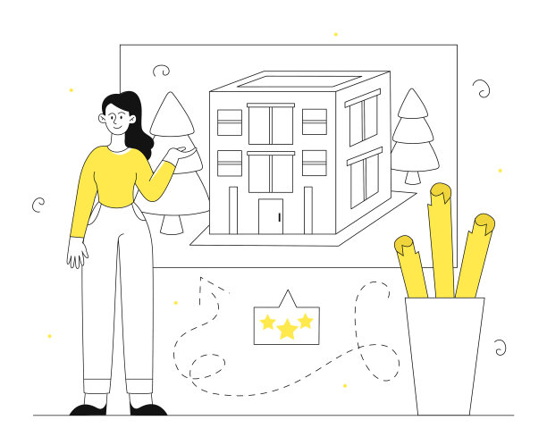 女人的房子布局模型矢量线图片下载