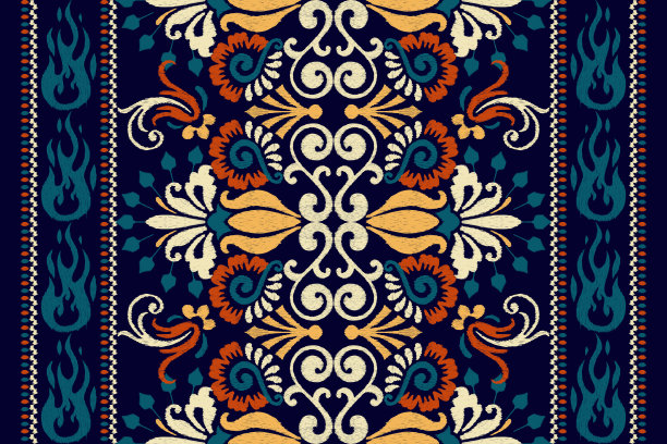 非洲伊卡特花佩斯利刺绣图片下载