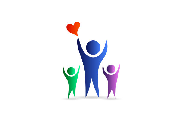 标志家爱心乐观人图片下载