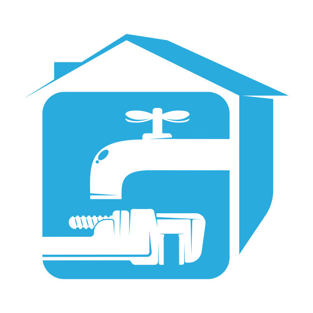 维修和服务管道在房子的标志图片下载