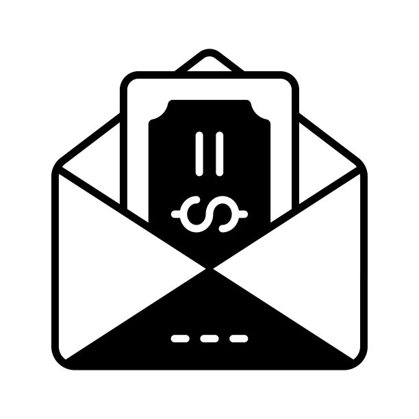 文件内信封与美元表示金融邮件的概念图标图片下载