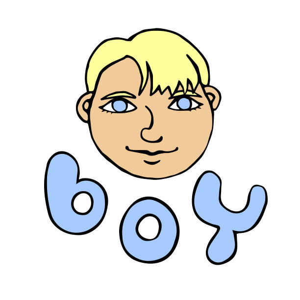 手绘男孩的头，脸孩子在卡通涂鸦平面风格。矢量颜色可爱的插图，剪贴画图片下载