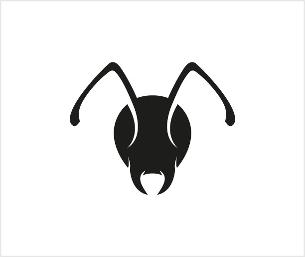 创意黑蚁头矢量图标设计符号图片下载