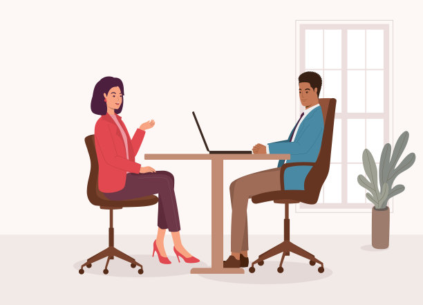 经理和求职者在办公室进行工作面试。图片下载
