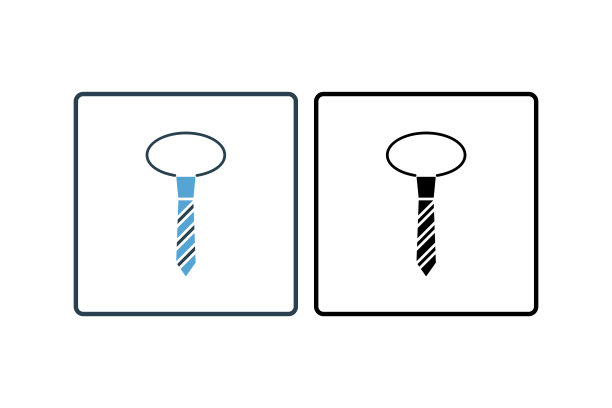 领带图标。与服装图标集相关的图标。固体图标样式。简单的矢量设计可编辑图片下载