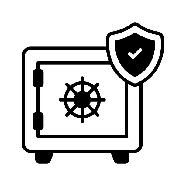 钱柜，带安全盾的银行储物柜，储物柜安全，保险库矢量设计图片下载