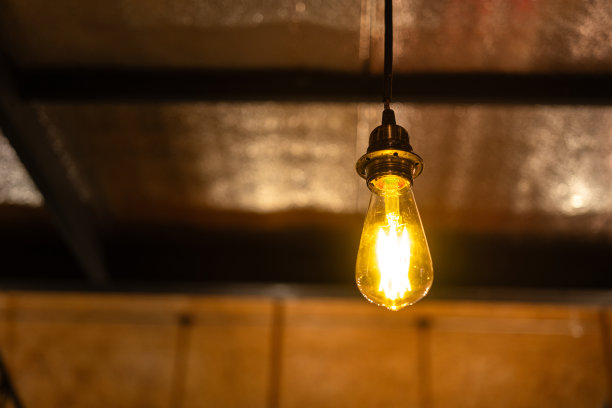 天花灯泡，室内装饰。图片下载