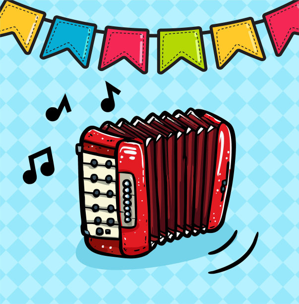 巴西传统节日朱尼纳，圣若昂节的绘画元素图片下载