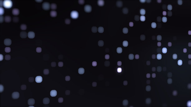 发光的彩色小点数字景观技术背景3d立方体粒子移动。暗技术是在网格中随机发光的点。大数据，机器学习，虚拟空间。图片下载