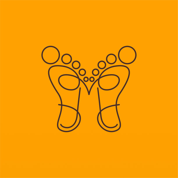 脚印标志设计模板图片下载