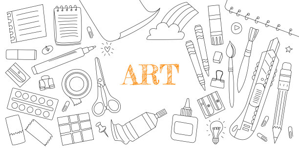 涂鸦矢量插图与可编辑的笔触。艺术及文具元素图片下载