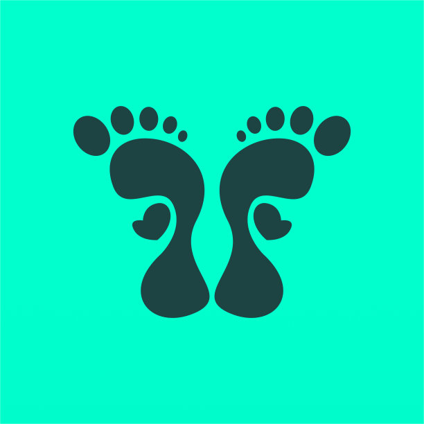 脚印标志设计模板图片下载