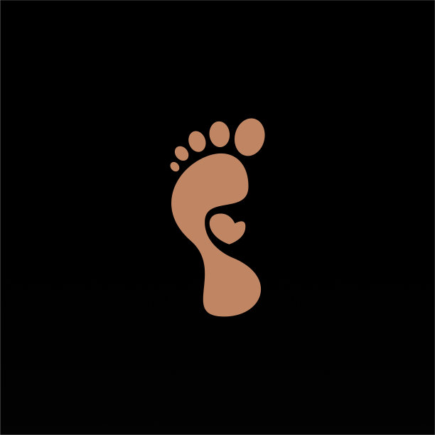 脚印标志设计模板图片下载
