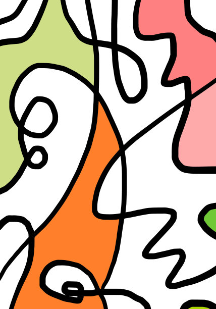 创意封面设计。社交媒体横幅模板。抽象现代彩色形状，线条艺术背景。图片下载